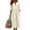 White, variant on Ayolanni Fall Dresses for Women V Neck Cotton 3/4 Sleeve A-Line Maxi Dresses Flowy Solid Daily Side Slit Long Dress with Pockets Green L