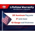 thumbnail image 4 of Titan Telescoping Flag Poles, 20ft Silver – Heavy Duty Flag Pole Kit, Includes Aluminum Telescoping Flag Pole, 4 x 6 American Flag, Hardware for 2 Flags and Detailed Installation Instructions, 4 of 7