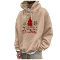 thumbnail image 2 of Letdown Vintage Merry Christmas Fashioned Christmas Sweatshirt for Men, Novelty Graphic Sweatshirts Hoodie Drawstring Pullover Hoodie with Pocket Funny Holiday Hooded Sweatshirt (Khaki-01,S), 2 of 5