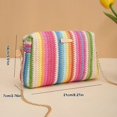 thumbnail image 4 of Bolso de paja tejido de ratán para mujer, Bolso pequeño con cadena para playa y verano, bolsos de hombro tipo bandolera para mujer, bolso con solapa de diseño de viaje, 4 of 5