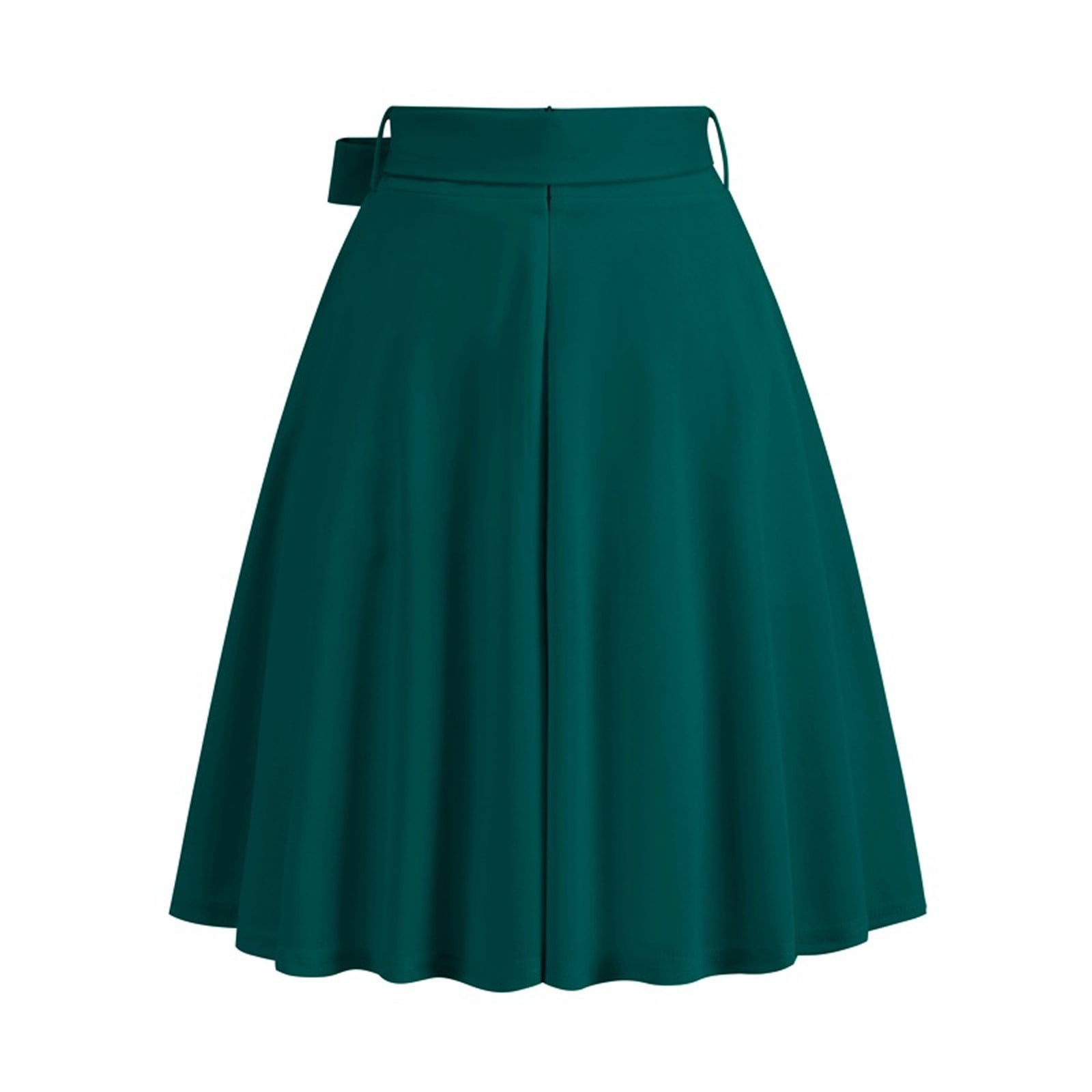 Cavosen Flowy Skirts for Women Midi Half Length Skirts Flare Summer Skirts High Waist Solid Color Summer Skirts Vintage Retro Strappy Dress Athletic Beachwear Resortwear Green S