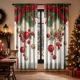 thumbnail image 6 of 2 Pack Christmas Red Snowflake Curtains, Washable Semi Sheer Festive Window Drapes For Living Room Xmas Party Home Decoration, 6 of 6