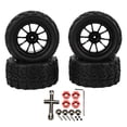 thumbnail image 1 of Juego de 4 neumáticos de goma con llantas de plástico de 10 radios para coche RC Monster Trunk 1/8 1/10, 1 of 14