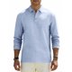 thumbnail image 5 of Ceisia Men's Breathable Linen Blend Long Sleeve Polo Shirts, Relaxed Fit Casual Collared Shirts for Daily Wear Gifts, 5 of 9