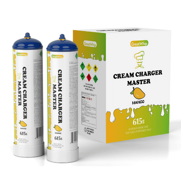 GreatWhip 1Box Mango Flavor Nitrous Oxide Chargers 615g Whipped Cream
