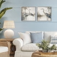 thumbnail image 2 of Stupell Industries Heron Feathers Over Water 2 Piece Gray Framed Giclee Art Set design by Mona Grace, 17 x 17, 2 of 8
