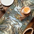 thumbnail image 4 of Table Runner - 90 Inch Long, Vintage Cranes Kitchen Dining Table Runner Dresser Scarves, Country Retro Chic Glass Flower Textured Farmhouse Decor for Coffee Tables Wedding Party Banquet, 4 of 8