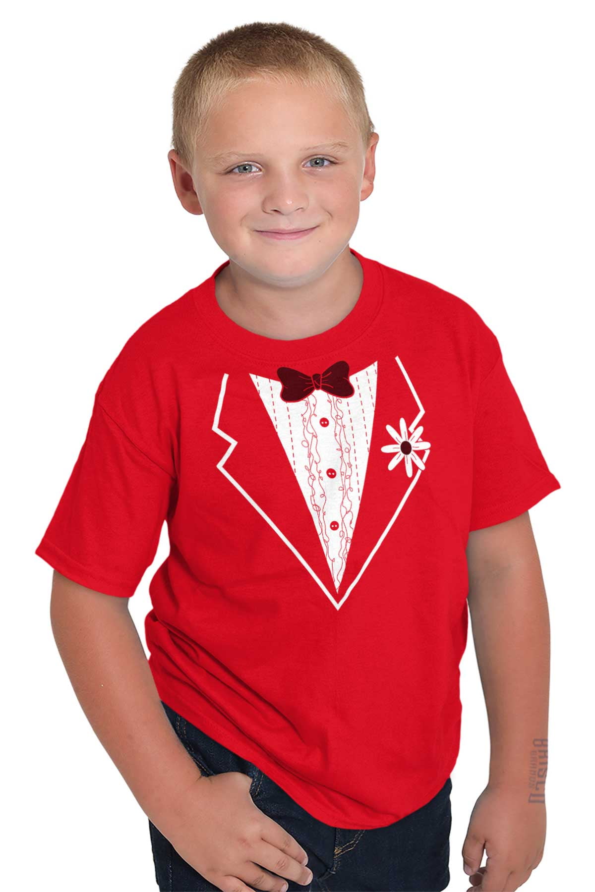 Vintage Formal Bachelor Party Tuxedo Boys Kids T Shirt Tees Tops Teen
