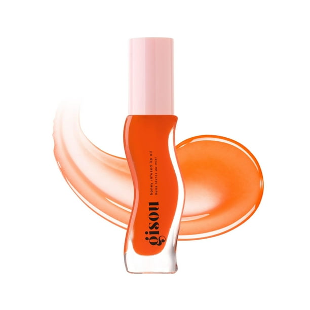 Aceite labial Hidratante con infusión de miel Gisou, 8 ml, Sheer Hot Coral
