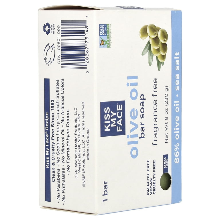 Kiss My Face, Olive Oil Soap, 8 oz, Fragrance Free, Vegan, Super