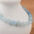 thumbnail image 2 of 1pc Aquamarine Bead Stretch Bracelets Tumbled Stone 2~2-1/4 inch(5.2~5.6cm) Bead: 7~13x6~10mm, 2 of 4