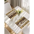 thumbnail image 5 of Cute Dog Claws Placemats Set of 6, Farmhouse Brown Wooden Grain Puppy Pawprints Placemats for Dining Table, Place Mats for Kitchen Tabletop, Waterproof Wipeable Dining Table Mats Set, 5 of 9