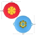 thumbnail image 2 of WOVTE Spill Stopper Lid Cover,Boil Over Spill Stopper, Silicone Spill stopper for Pans and Pots Boil Over Safeguard, 10" and 11.5" in Multi-Function Kitchen Tool (Blue And Red), 2 of 7