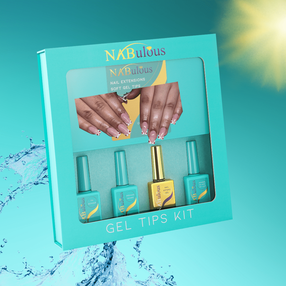 NABulous™ Clear Square Medium Soft Gel Nail Starter Kit | Professional Nail Kit | Medium Length Full Cover Nail Tips | DIY Manicure Essentials (Square Medium)