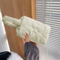 thumbnail image 5 of Bolso De Mano Bolso de embrague con patrón de flores acolchado para mujer Mini billetera con cremallera (blanco), 5 of 5