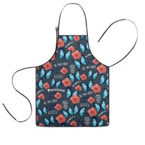 Pioneer Flower Floral Print Pattern Kids Aprons for Girls and Boys,Adjustable Neck Strap Toddler Aprons for Kids Cooking Baking