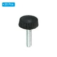thumbnail image 3 of Uxcell M4x18mm Knurled Thumb Screws Clamping Screws Knobs Grip Bolts Fasteners for Furniture Hardware Black 20 Pack, 3 of 5