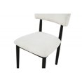 thumbnail image 3 of Contemporary Boucle Upholstered Dining Chairs (Set of 2) Solid Wood Legs, Plush Seat Kitchen Side Chair, Black, 3 of 5
