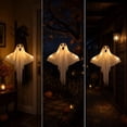 thumbnail image 3 of SLYNSHome Light Up Hanging Ghost Ornament, White Gauze Glowing Ghost Decor, Spooky Hanging Prop For Front Door Yard Porch Indoor Outdoor Halloween Holiday Party Decoration, 3 of 4
