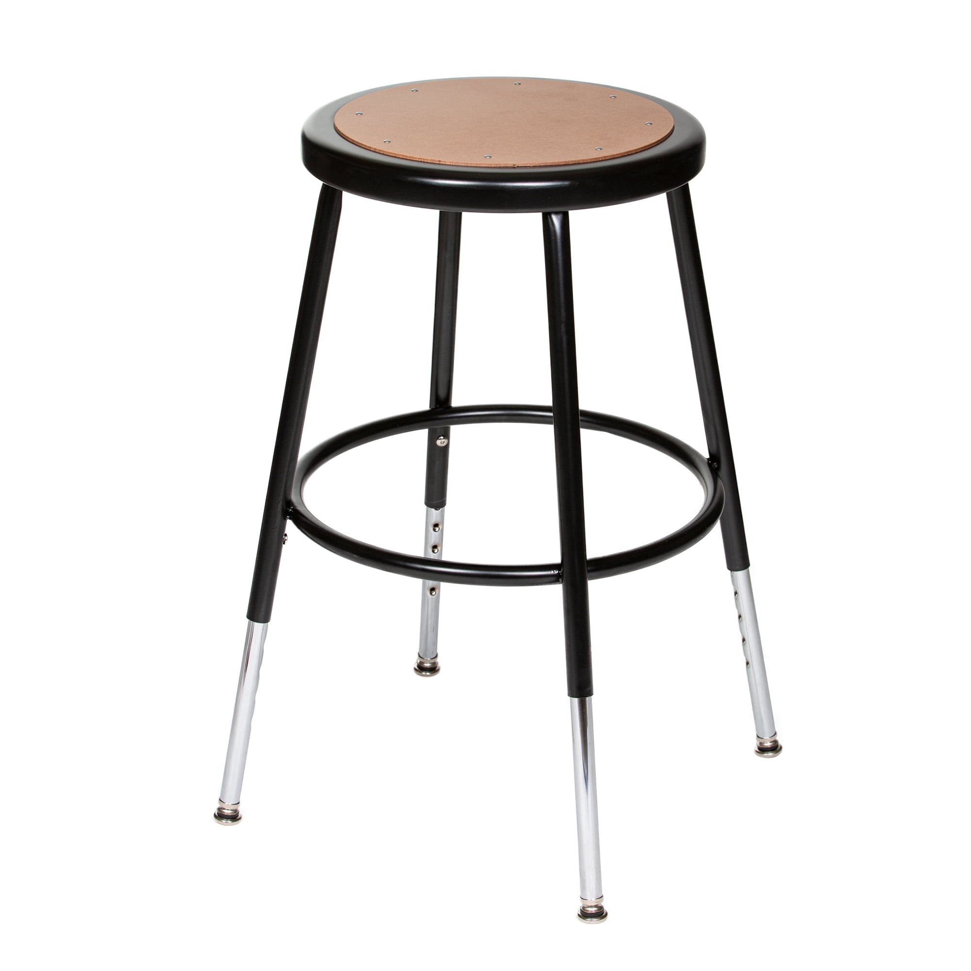 Hampden Furnishings Flynn Collection 19"-27" Adjustable  Masonite/Steel Stool, Black, 2 Pack