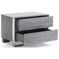 thumbnail image 3 of 2 Drawer Rectangular Nightstand with Stainless Steel Legs, Gray- Saltoro Sherpi, 3 of 3