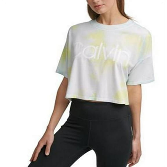 Calvin Klein Performance Cropped Tie-Dyed T-Shirt Size Medium