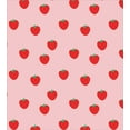thumbnail image 3 of Ambesonne Strawberry Duvet Cover Sets, Cartoon Summer Fruits, 2-Twin, Rose Dark Pink and Green, 3 of 4