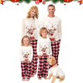 thumbnail image 2 of Conjunto de pijamas a juego de Navidad para la familia, ropa de Navidad de Año Nuevo, padre, mamá y yo, Top de ciervo, pantalones a cuadros rojos, ropa de dormir, 2023, 2 of 4