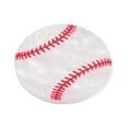 thumbnail image 2 of 50pcs Printed Opaque Acrylic Pendants Baseball White 34.5x34.5x2.5mm Hole: 1.6mm, 2 of 3