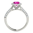 thumbnail image 4 of Mauli Jewels Rings for Women 1.20 Carat Diamond And Round Shaped Pink 4-prong 10K White Gold, 4 of 7