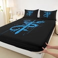 thumbnail image 3 of Feelyou Blue Watercolor Dragon Queen Sheet Sets, Splash Graffiti Animal Flat Sheet, Teens Kids Boys Girls Queen Fitted Sheet, Microfiber Bedroom Decor, 4pcs, 3 of 7