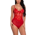 thumbnail image 4 of Mujer Encantadora Body Lencería Ropa interior de encaje Perspectiva Ropa de dormir, Rojo, L Methold XX000205-08, 4 of 7