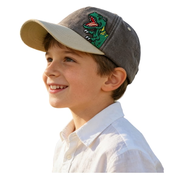 NOEGOEU Kids Baseball Cap Embroidered Toddler Hats Boys Girls Adjustable Soft Cotton Trucker Hats (Coffee,3-8 Years)