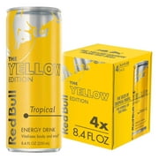 Red Bull Tropical Energy Drink, 8.4 fl oz, Pack of 4 Cans