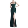 thumbnail image 2 of UPPADA Robe Sirène à une Épaule pour Femme Sans Manches Couleur Unie Robe Décontractée Robe de Cocktail Robe de Soirée Ourlet Haut-Bas Robe de Fête Robe de Bal de Mariage Robe de Bal Formelle Liquidation d'Hiver, 2 of 5