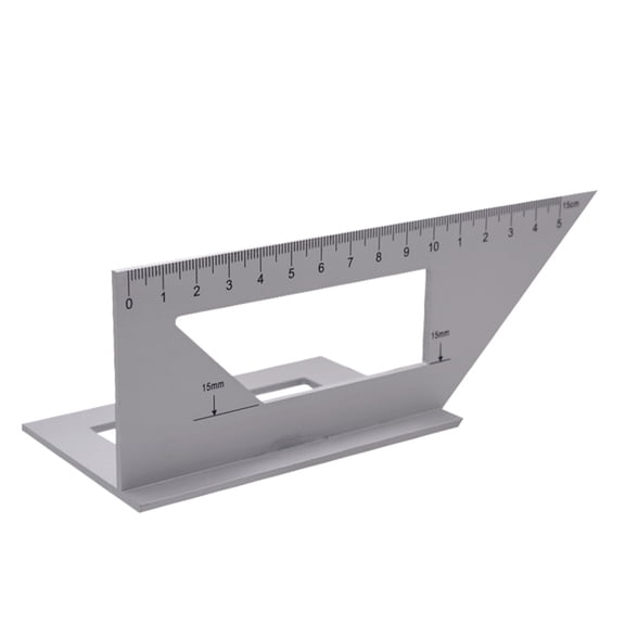 TABLZONE Dependable Aluminum Alloy Woodworking Angle Measuring Tool Silver 1Pcs