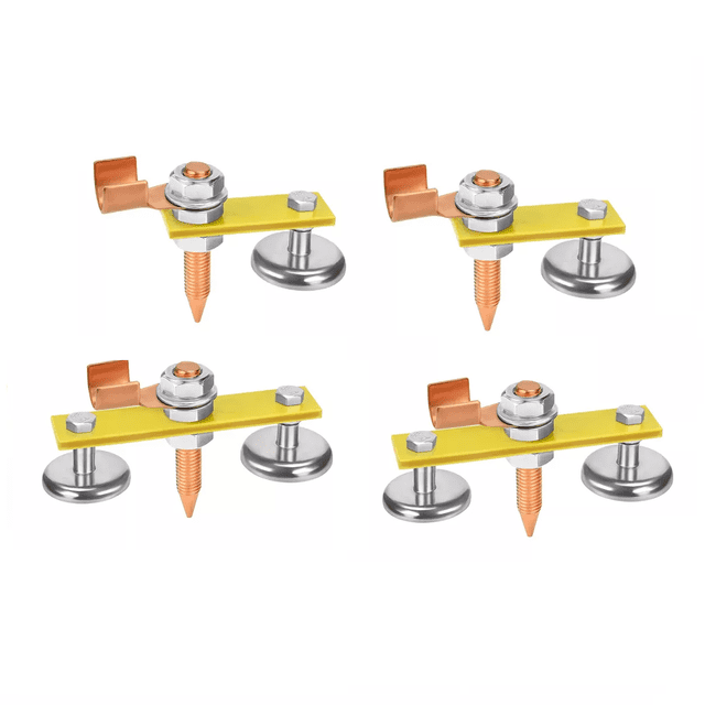 4 Pack Soldadura Soporte De Tierra Abrazadera Magnética plata amarillo