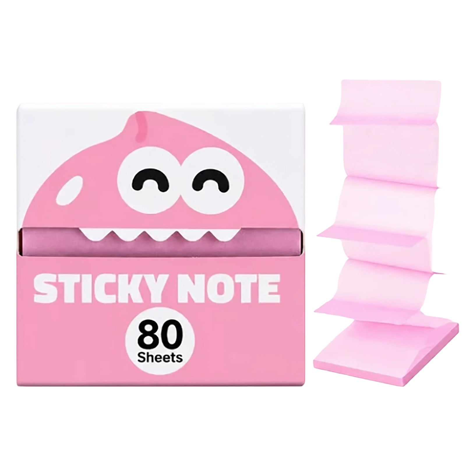 Glitter Sticky Notes Transparent Pull Out Monster Dispenser Fruit Boxes,85Sheets Shimmer Square Writing Tabs for Book Annotation Journals Planners School Office Reminders,Desk Stationery For Study