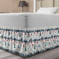 thumbnail image 1 of Winter Bed Skirt, Snow Capped Mountains Trees and Elevators Ski Resort Setting, Elastic Bedskirt Dust Ruffle Wrap Around for Bedding Decor, 4 Sizes, Blue Grey Dark Pink, by Ambesonne, 1 of 2