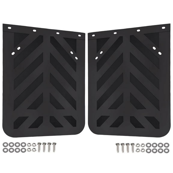 2 Pack Semi Truck and Trailers Mud Flaps - 24"x30" Black Stripped Rubber Truck Splash Guard for Mud, Gravel, & Road Debris Protection