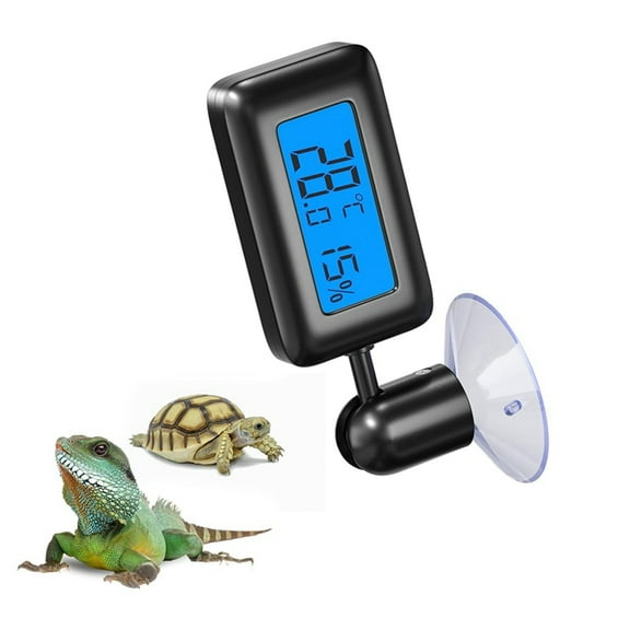 Reptile Thermometer Hygrometer with Suction Cup Digital Temperature Humidity Meter for Terrarium Reptile Accessories