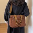 thumbnail image 6 of ibiyuan Laptop Tote Bag For Women Large Capacity Zipper Pocket Corduroy Convertible Crossbody Tote Bag for Women, Solid Color Daily Handbag Gifts For Women, 6 of 8