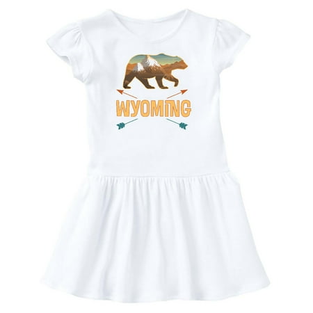 

Inktastic Wyoming Vacation Bear Silhouette Gift Toddler Girl Dress