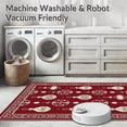 thumbnail image 5 of ODIKA 4'x6' Machine Washable Non-Slip Area Rug, Elegant Yuletide Splendor Magnificent Artistic Creation High Traffic Rug with Pad, Red, 507638, 5 of 8