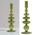 thumbnail image 2 of 1 Pcs Glass Candlestick Holders,11 Inch Artist Style Handmade Vase Candle Holder, Color Transparent Candle Holders For Candlesticks,Candle Holders For Wedding,Table Centerpiece Party Decor,Green, 2 of 9