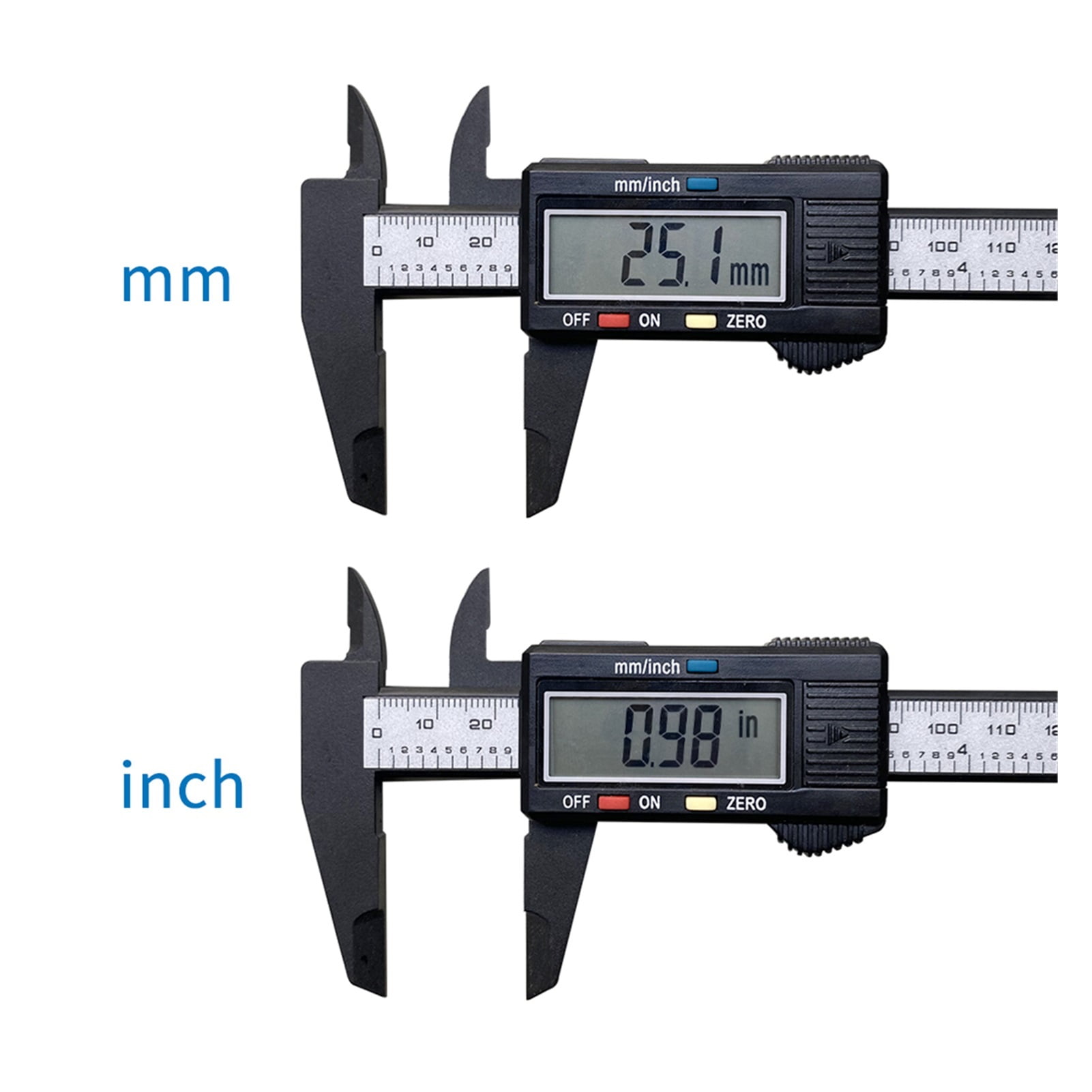 100mm 150mm Electronic Digital Caliper 6 Inch Carbon Fiber Vernier Caliper Gauge Micrometer Measuring Tool Digital Ruler ,Easy to Operate