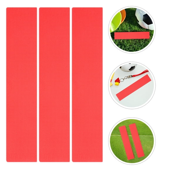 LOLIPPYY 12Pcs High Visibility Red Court Line Marker Kit Flat Floor Mats for Outdoor Football and Tennis Fields