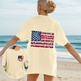thumbnail image 2 of AKOEE Womens Oversized Tshirts Back USA Flag Printed July 4th Outfit Loose Boyfriend Style T-Shirt Summer Tops (XL, Beige), 2 of 5