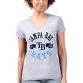 thumbnail image 4 of Women's G-III 4Her by Carl Banks Heather Gray Tampa Bay Rays Super-Slim Fit Lightweight City Graphic V-Neck T-Shirt, 4 of 5
