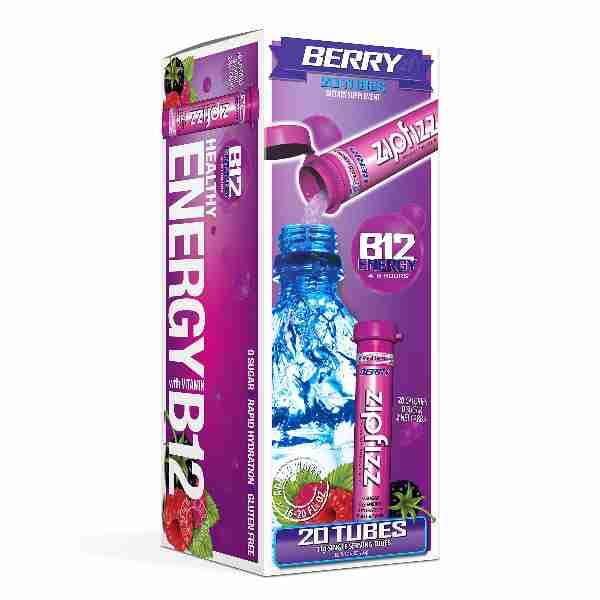 Zipfizz Healthy Energy Drink Mix, Berry, 20 Count, Expires: 03/2019
